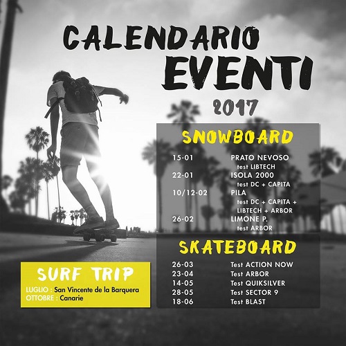 Snowboard Skate Surf eventi 2017