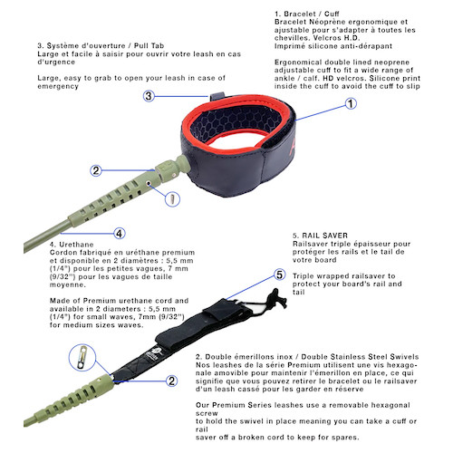 Leash Surf Koalition 7' Kakhi - immagine 2